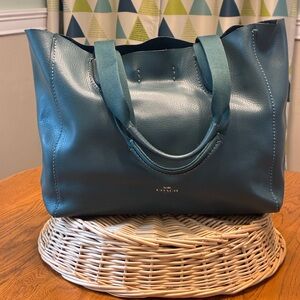 Coach Derby Pebbled Leather Tote in Teal